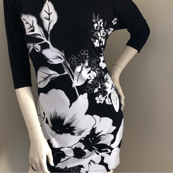 🪩✨🥂 Host Pick 🥂 Floral Black and White Dress - Picture 3 of 7